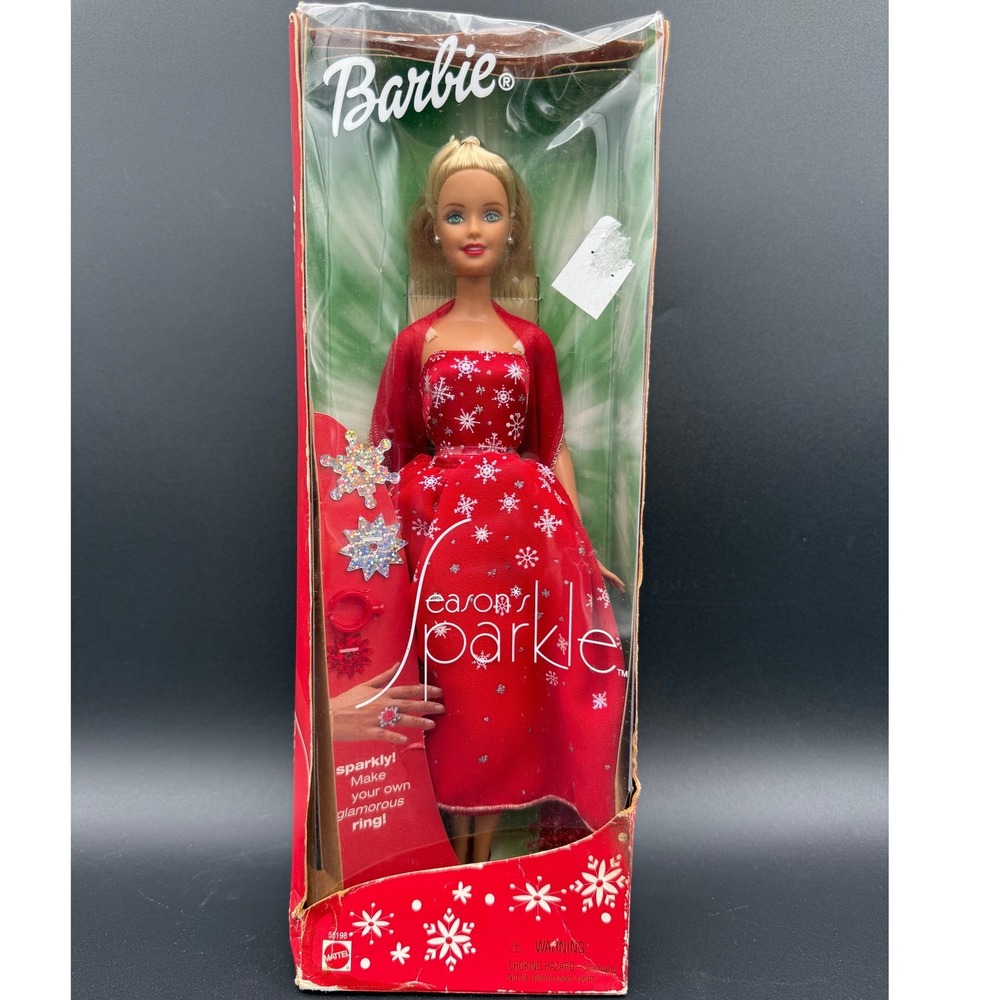 Barbie Doll Season to‎ Sparkle Snowflake Ring Gift Set 2001 Mattel 55198 READ
